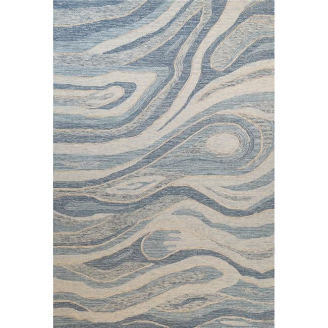 Handmade Blue and Beige Wool Tufted 9' x 12' Area Rug