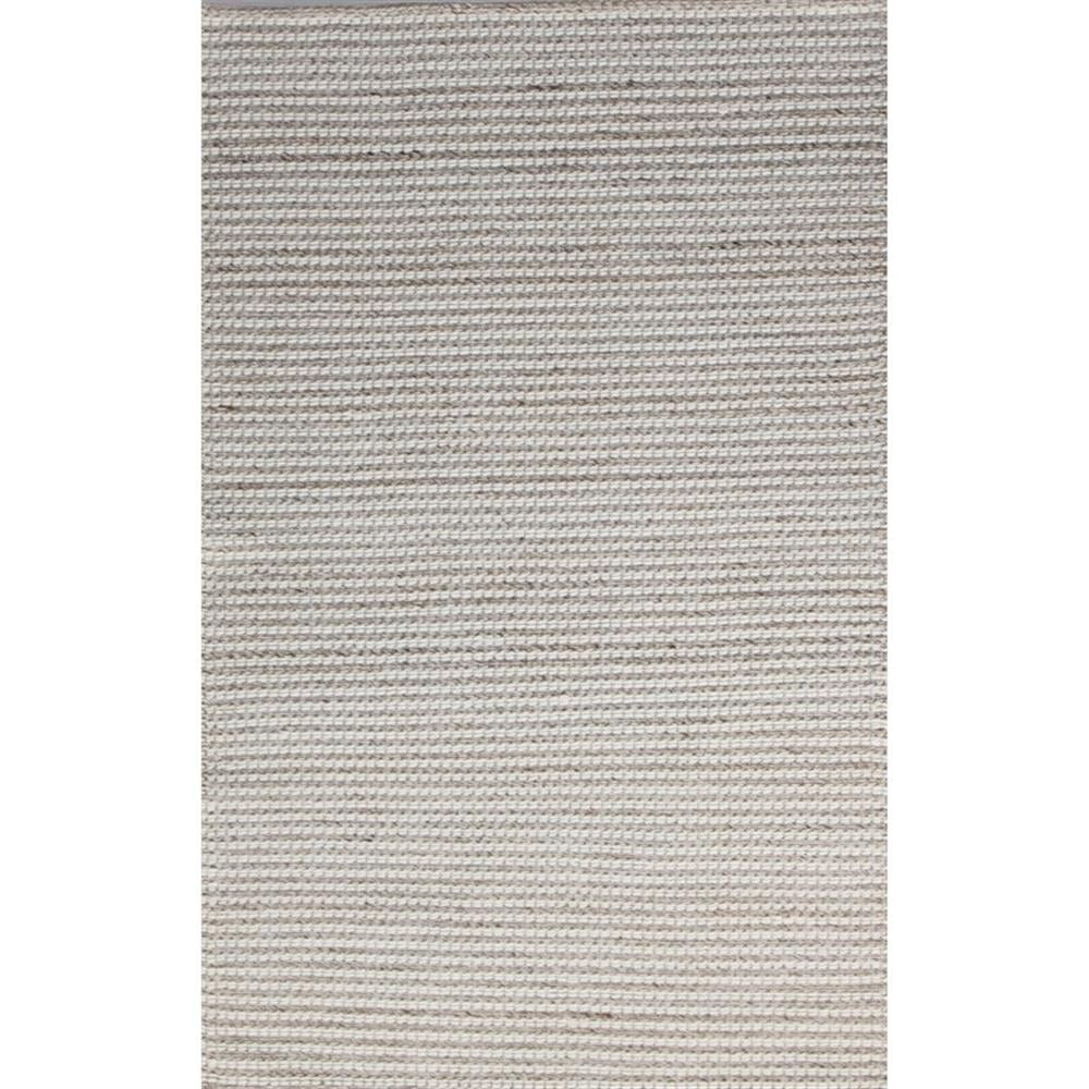 Handmade Beige Wool and Synthetic Geometric Rectangular Rug