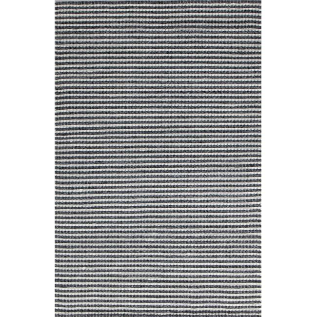 Handmade Gray and White Geometric Wool Rectangular Area Rug