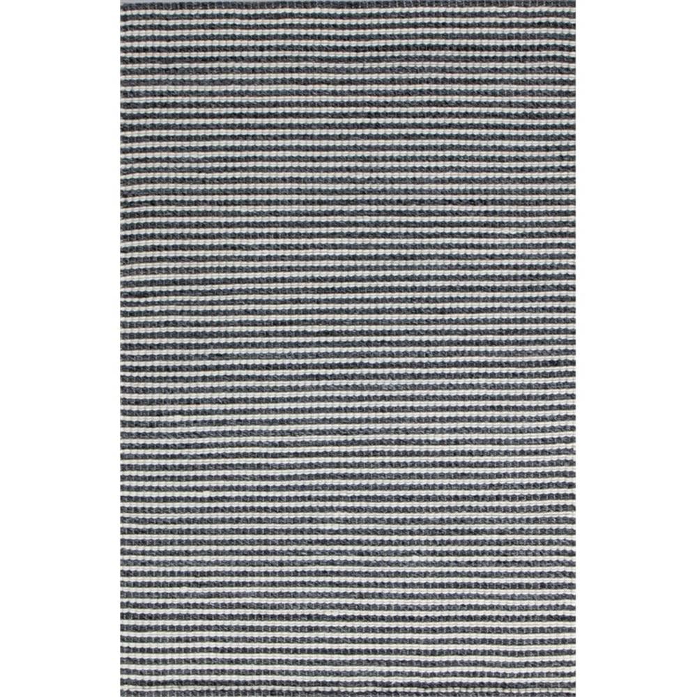 Handmade Gray and White Geometric Wool Rectangular Area Rug