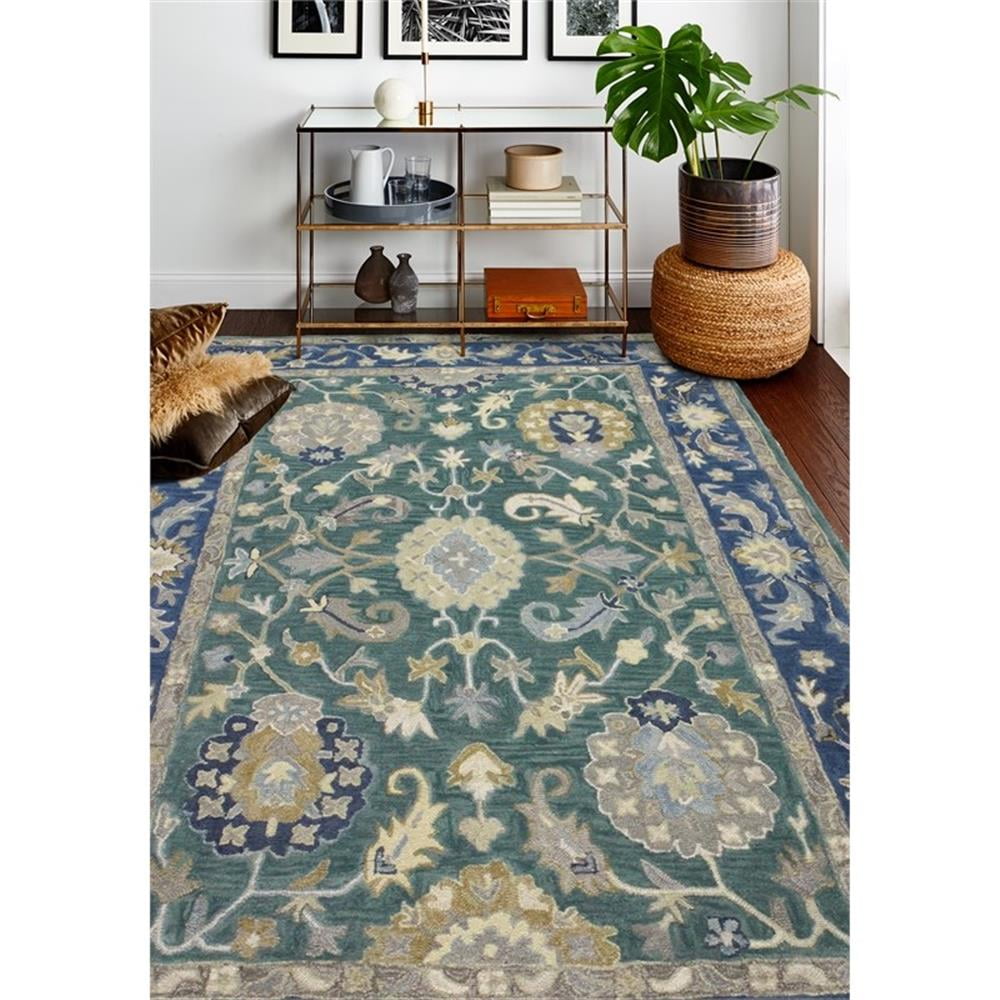 Handmade Multi-Color Wool Floral Motif 5' x 7' Area Rug