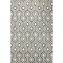 Bashian  Bashian Verona Collection Geometric Contemporary 100 Percent Wool Hand Tufted Area Rug - Grey - 7 ft. 6 in. x 9 ft. 6 in.
