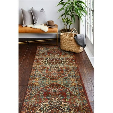 Bashian  Buckingham Collection Floral Traditional Polypropylene Machine Made Area Rug, Rust - 2 ft. 7 in. x 10 ft.