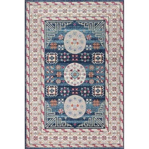 Bashian Dakota Transitional Polypropylene Power Loom Area Rug - Navy - 8 ft. 6 in. x 11 ft. 6 in.