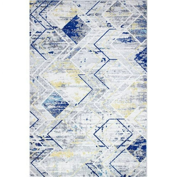 Bashian E110-GY-76X96-5672A 7 ft. 6 in. x 9 ft. 6 in. Everek Transitional Polypropylene Machine Made Rectangle Area Rug, Grey