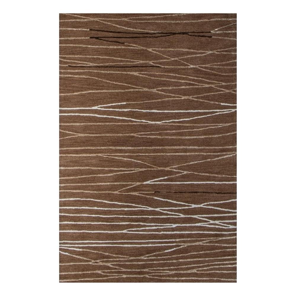 Greenwich Brown and Gray Wool Viscose Rectangular Area Rug