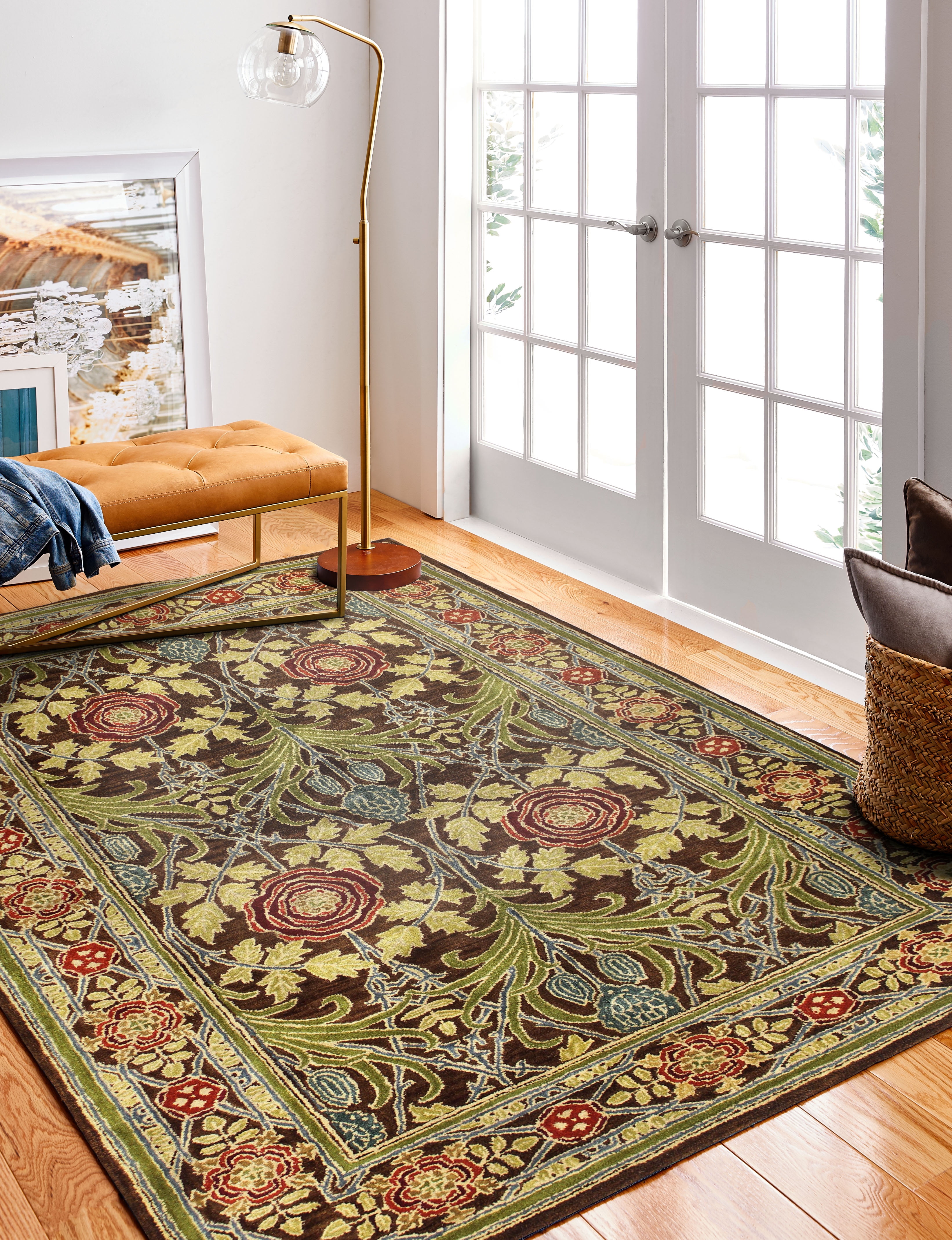 Reinforced Backing Rug Bashian Hastings Handmade Transitional Floral Area Rug with Reinforced ...