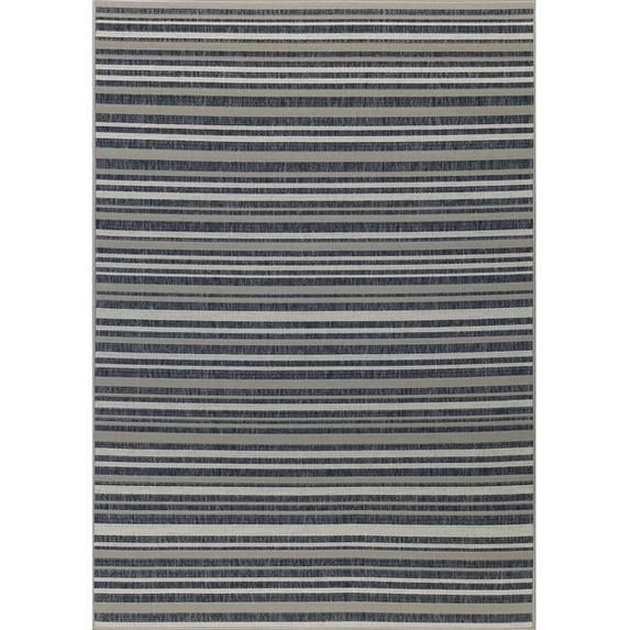 Bashian L126-GYBL-4X6-LAN106 4 x 6 ft. Lanai Transitional Polypropylene Power Loom Rectangle Area Rug, Gray & Blue