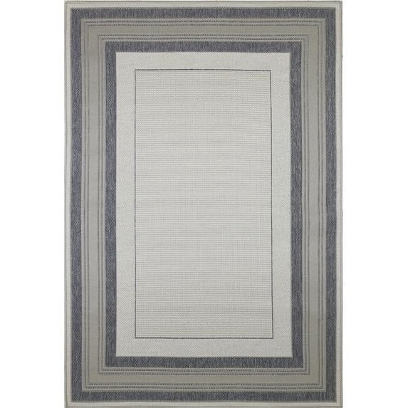 Bashian L126-GYBL-9X12-LAN107 8 ft. 6 in. x 11 ft. 6 in. Lanai Transitional Polypropylene Power Loom Rectangle Area Rug, Gray & Blue