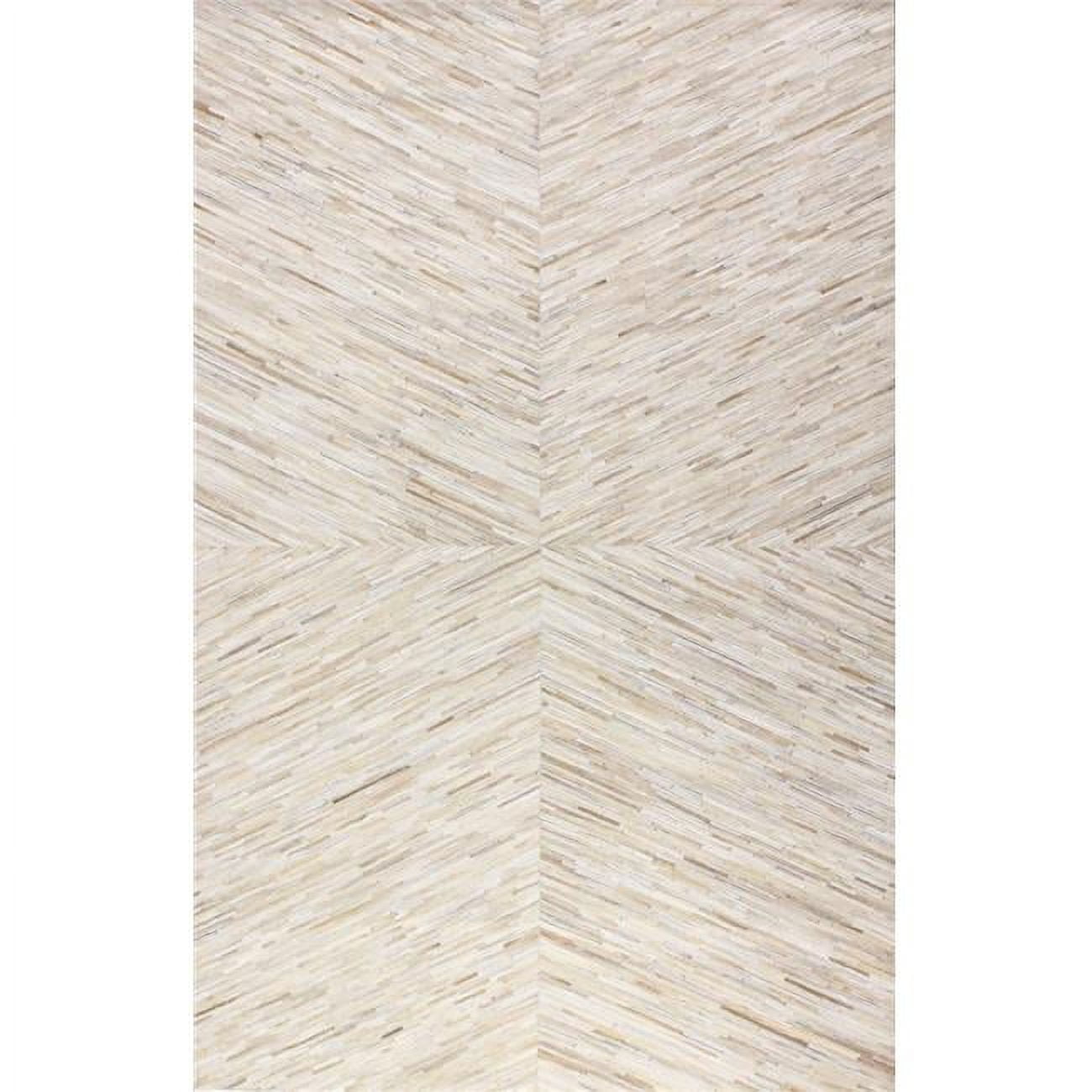 Luxurious Camel Cowhide Geometric Rug 5' x 8'