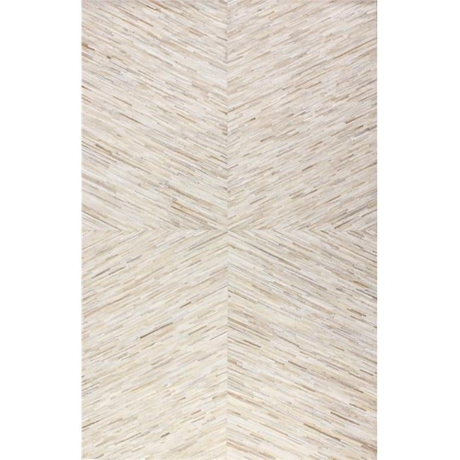 Luxurious Camel Cowhide Geometric Rug 5' x 8'