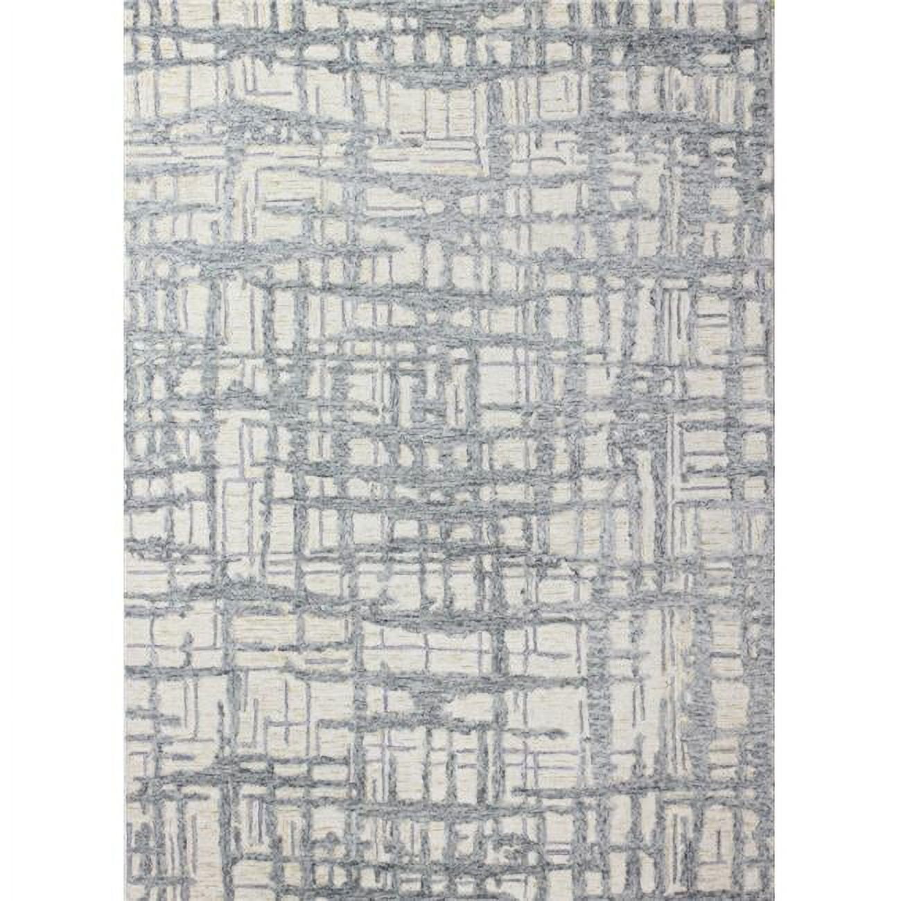 Ivory and Gray Handmade Wool Tufted 8' x 10' Area Rug