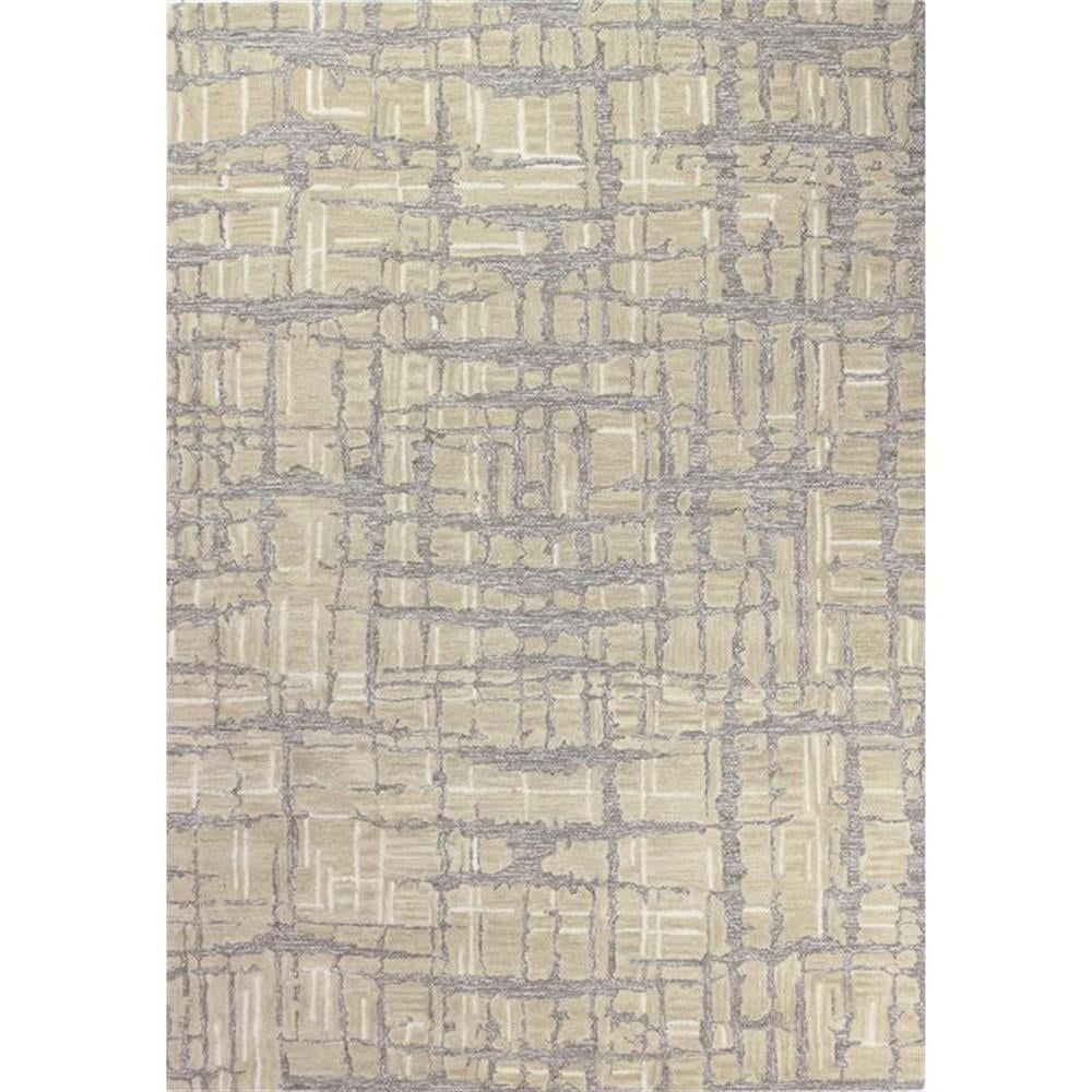 Zen Abstract Taupe Wool 5' x 7' Hand-Tufted Area Rug