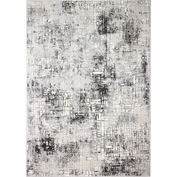 Bashian Positano Rilee 3'6" x 5'6" Area Rug in Ivory and Gray