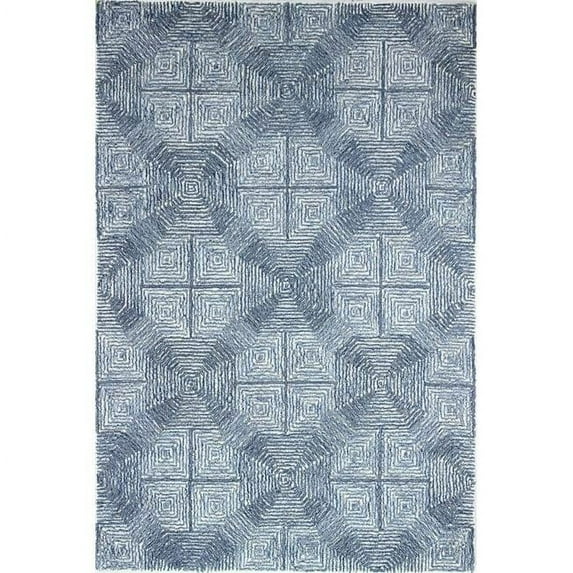 Bashian R120-AZ-9X12-CL207 8 ft. 6 in. x 11 ft. 6 in. Venezia Transitional 100 Percentage Wool Hand Tufted Rectangle Area Rug, Azure