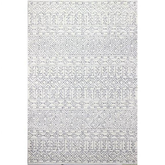 Bashian R120-IVGY-2.6X8-CL208 2 ft. 6 in. x 8 ft. Venezia Transitional 100 Percentage Wool Hand Tufted Rectangle Area Rug, Ivory & Grey