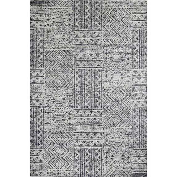 Bashian R130-IVMAR-5X7.6-LC158 5 ft. x 7 ft. 6 in. Verona Collection Transitional 100 Percent Wool Hand Tufted Area Rug, Ivy & Marine