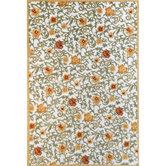 Bashian Rugs 42x66" Rectangular Microfiber Area Rug in Ivory/Rust