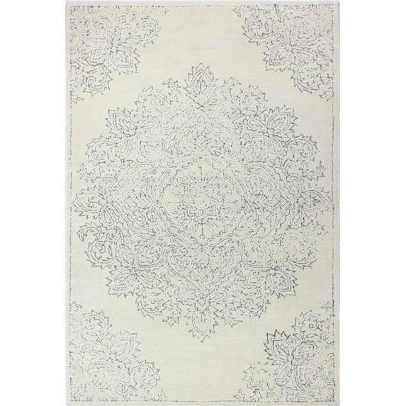 Bashian Rugs Ezra Transitional Hand Tufted Area Rug 3'6" x 5'6" /Surplus Cotton 4' x 6' Indoor Transitional, Traditional, Shabby Chic