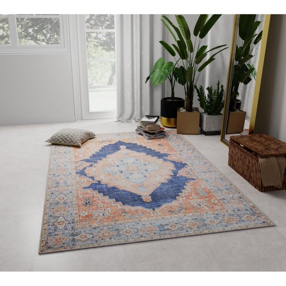 Bashian Rugs Zoelle Navy Transitional Area Rug 5' X 7'6"