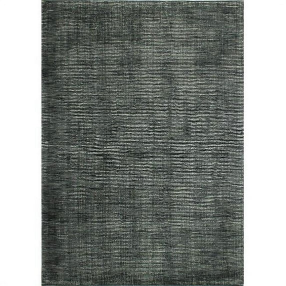 Bashian S176-GYIV-8X10-ALM211 Contempo Collection Solid Contemporary 100 Percent Wool Hand Loomed Area Rug, Grey & Ivory - 7 ft. 6 in. x 9 ft. 6 in.