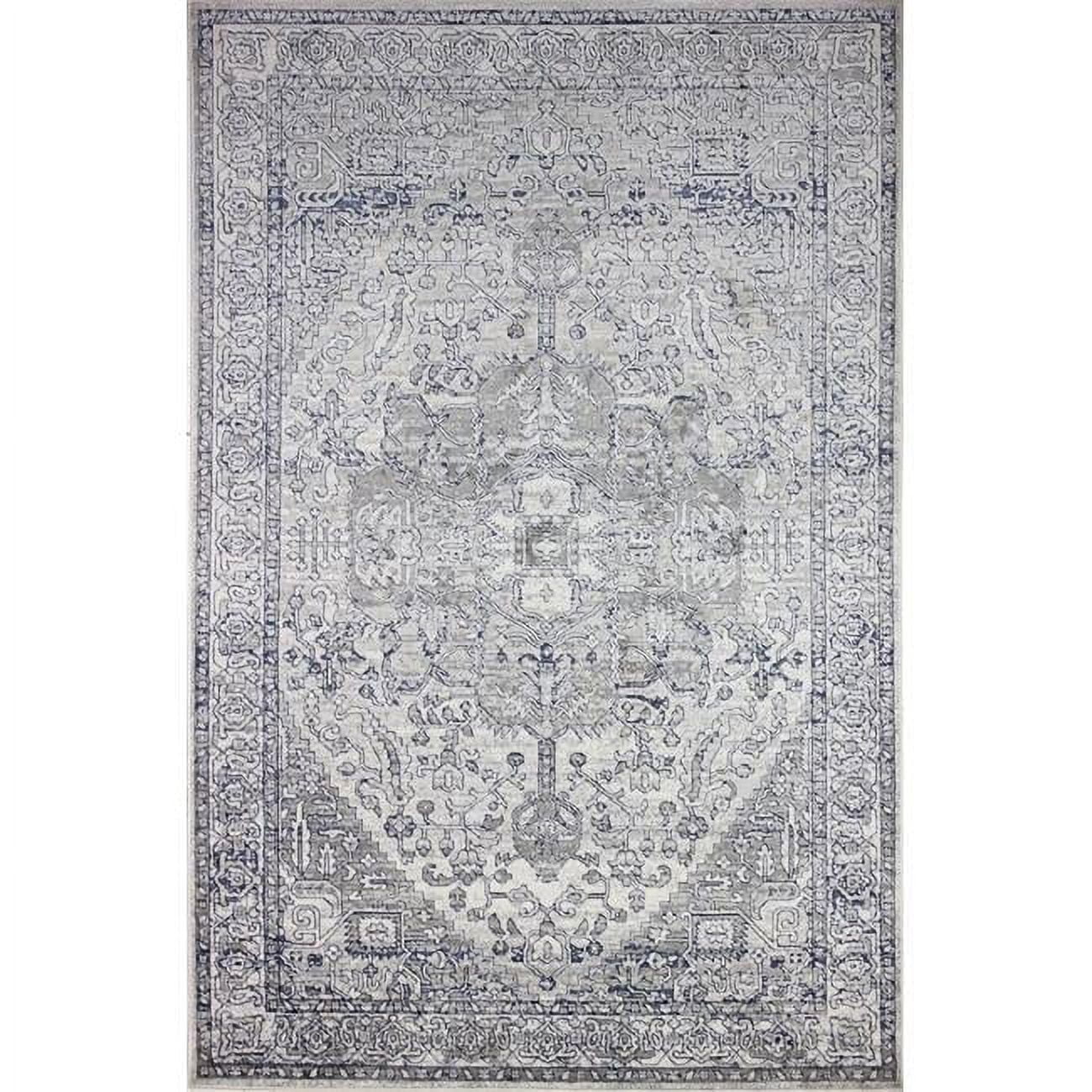 Beige Rectangular Easy Care Synthetic Area Rug 4' x 6'