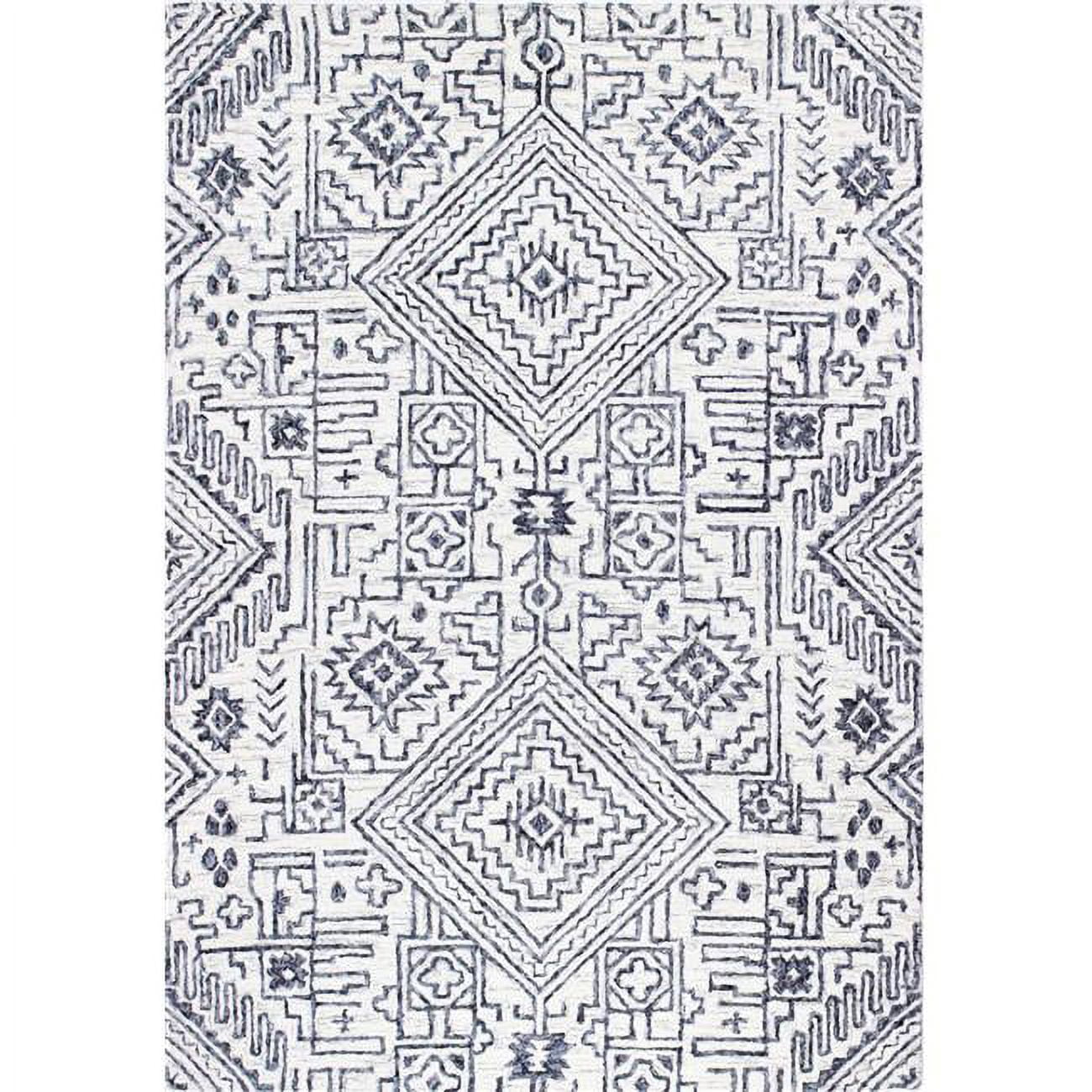 Ivory Hand-Tufted Wool Rectangular 5' x 7' Rug