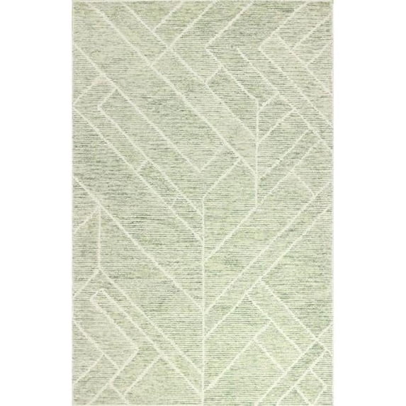 Bashian R120-CEL-9X12-CL158 8 ft. 6 in. x 11 ft. 6 in. Venezia Collection Transitional 100 Percent Wool Hand Tufted Area Rug, Celery