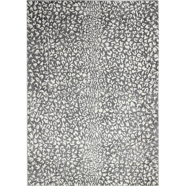 Gray Geometric Washable Synthetic Runner Rug 2'6" x 8'
