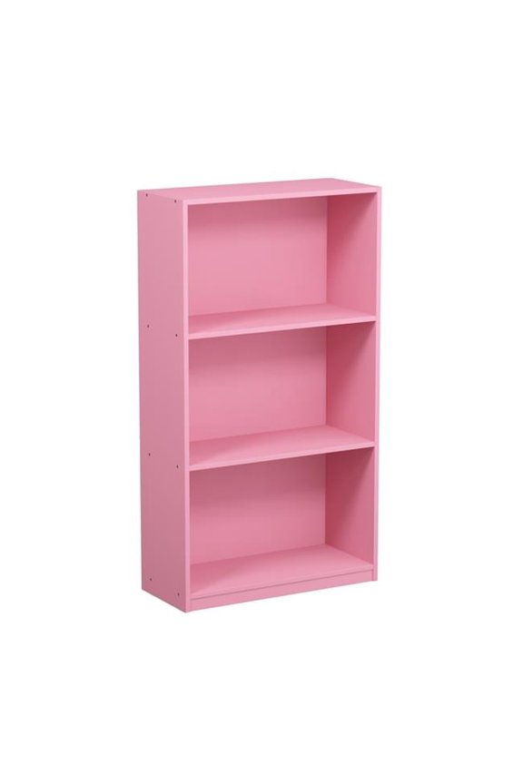 Basic 3-Tier Bookcase Storage Shelves - Pink