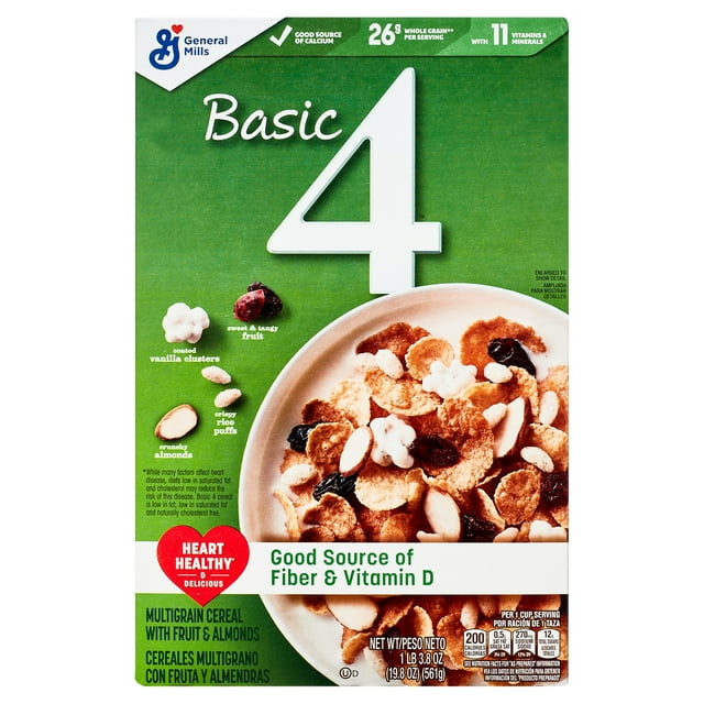 Basic 4 Heart Healthy Cereal, Fruit and Nut Fiber Cereal with Whole