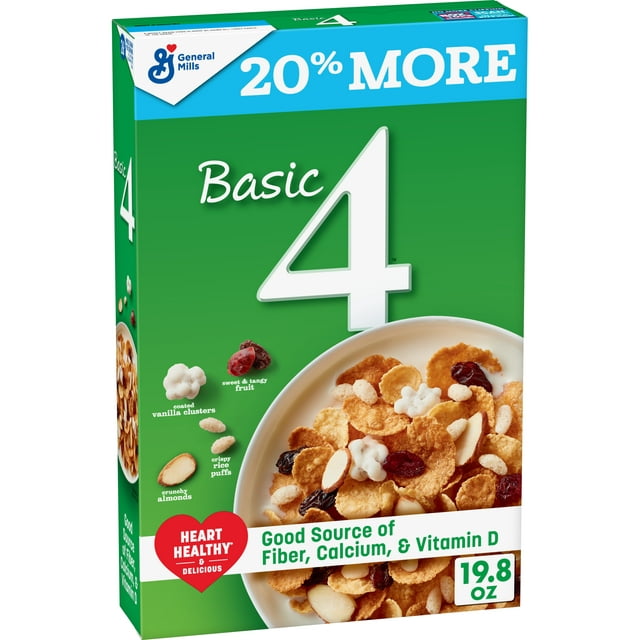 Basic 4, Multigrain Fruit and Nuts Cereal, 19.8 oz pack of 2