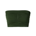 thumbnail image 1 of Basic 7" Seamless Padded One Size Tube Top Sports & Fitness Bra Bandeau (Army Green), 1 of 4