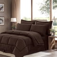 thumbnail image 1 of Basic 8-Piece Down Alternative Bed in a Bag Comforter Set - King, Brown, 1 of 1