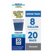 Basic Medium Trash Bags, 8 Gallon, Twist Tie, 20 Bags