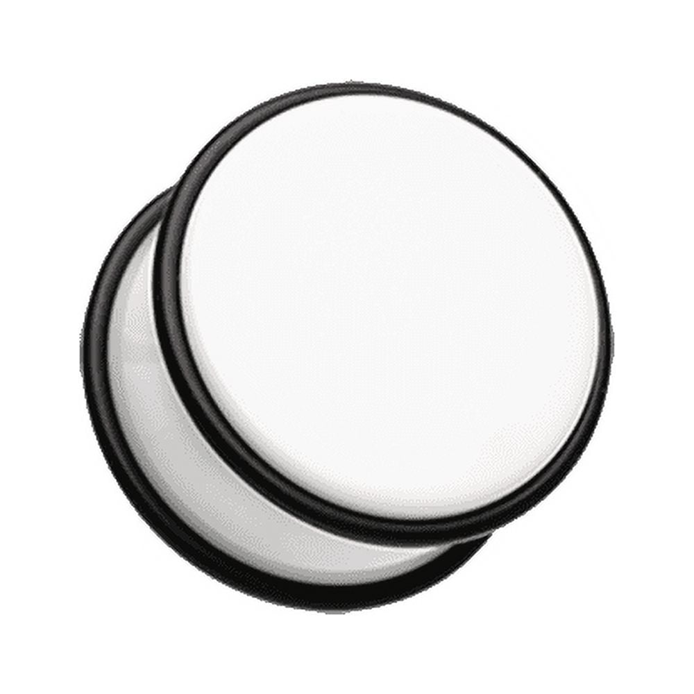 Basic Acrylic No Flare Ear Gauge Plug Earrings White