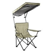 Brujula Foldable Camping Chair with Canopy and Cup Holder, Taupe