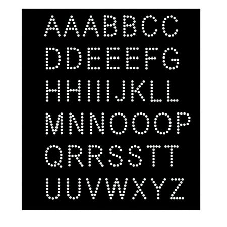Basic Alphabet Letters Iron-on Sparkly Clear Rhinestone Bling Transfer by JCS Rhinestones