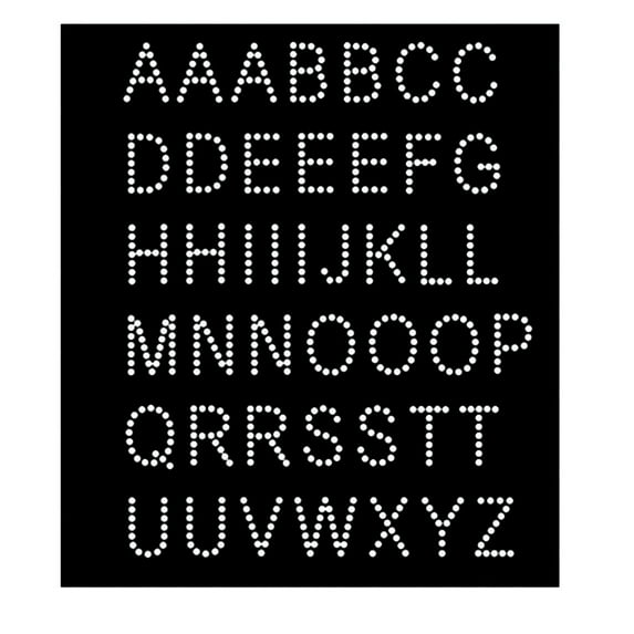 Basic Alphabet Letters Iron-on Sparkly Clear Rhinestone Bling Transfer by JCS Rhinestones