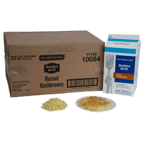 Basic American Foods Golden Grill Russet Hashbrowns, 40.5 Ounce -- 6 per Case.