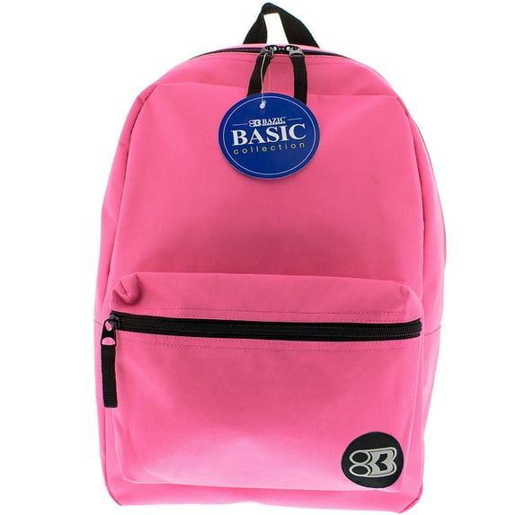 BAZIC School Backpack Basic 16" Fuchsia, School Bag for Students, 1-Pack