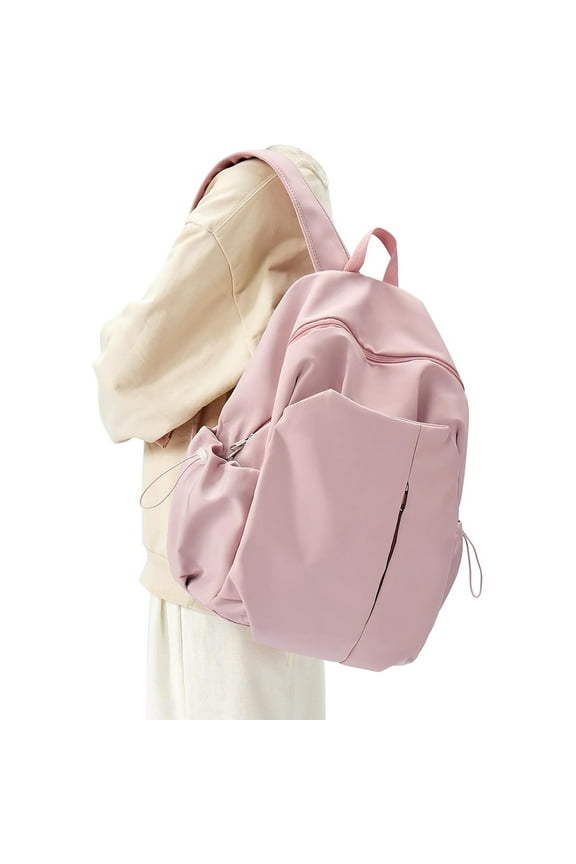 Basic Backpack for High School Women Men, Simple Bookbag Lightweight Casual Daypack, College Backpack Waterproof School Bag Carry on Laptop Backpack Daily Rucksack, Pink