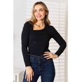 thumbnail image 1 of Basic Bae Asymmetrical Neck Long Sleeve Top, 1 of 7