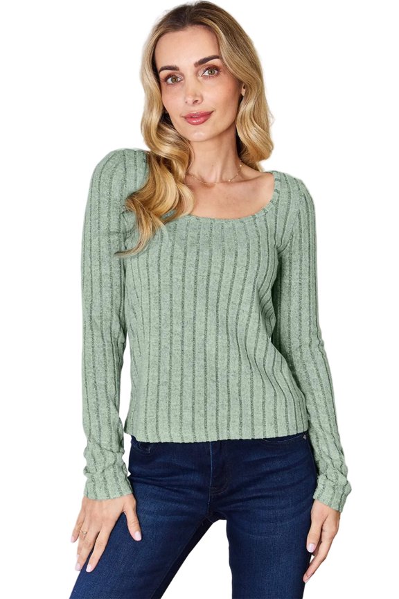 Basic Bae Full Size Ribbed Long Sleeve T-Shirt