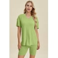 thumbnail image 1 of Basic Bae Full Size Ribbed V-Neck Short Sleeve Top and Shorts Set Stretchy Womenswear - Rosa Apparel, 1 of 11