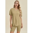 thumbnail image 1 of Basic Bae Full Size Ribbed V-Neck Short Sleeve Top and Shorts Set Stretchy Womenswear - Rosa Apparel, 1 of 11