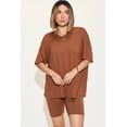 thumbnail image 1 of Basic Bae Full Size V-Neck Drop Shoulder T-Shirt and Shorts Set, 1 of 10