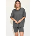 thumbnail image 1 of Basic Bae Full Size V-Neck Drop Shoulder T-Shirt and Shorts Set, 1 of 11