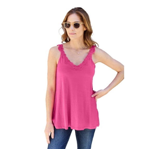 Basic Bae Lace Detail V-Neck Cutout Cami Women’s Stylish Trendy Lightweight Summer Top