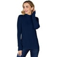 thumbnail image 1 of Basic Bae Ribbed Mock Neck T-Shirt Long Sleeve Stylish Comfortable Slim Fit, 1 of 11